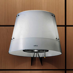 Elica Charm Cooker Hood, Stainless Steel/White Glass